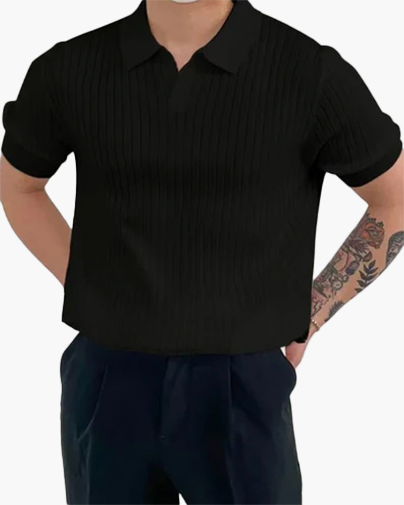 Enzio | Ribbed Cotton Polo - Ziva Luxor