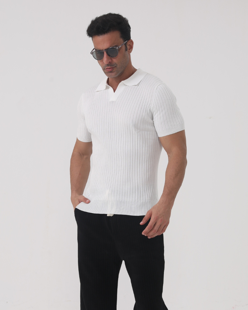 Enzio | Ribbed Cotton Polo - Ziva Luxor