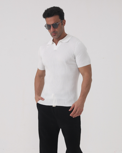 Enzio | Ribbed Cotton Polo - Ziva Luxor