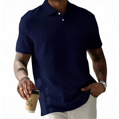 Men's Jacquard Textured Polo Shirt