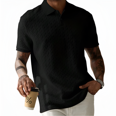 Men's Jacquard Textured Polo Shirt