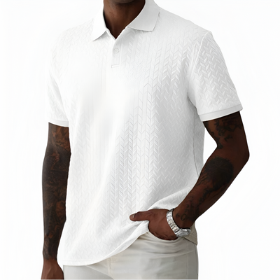 Men's Jacquard Textured Polo Shirt